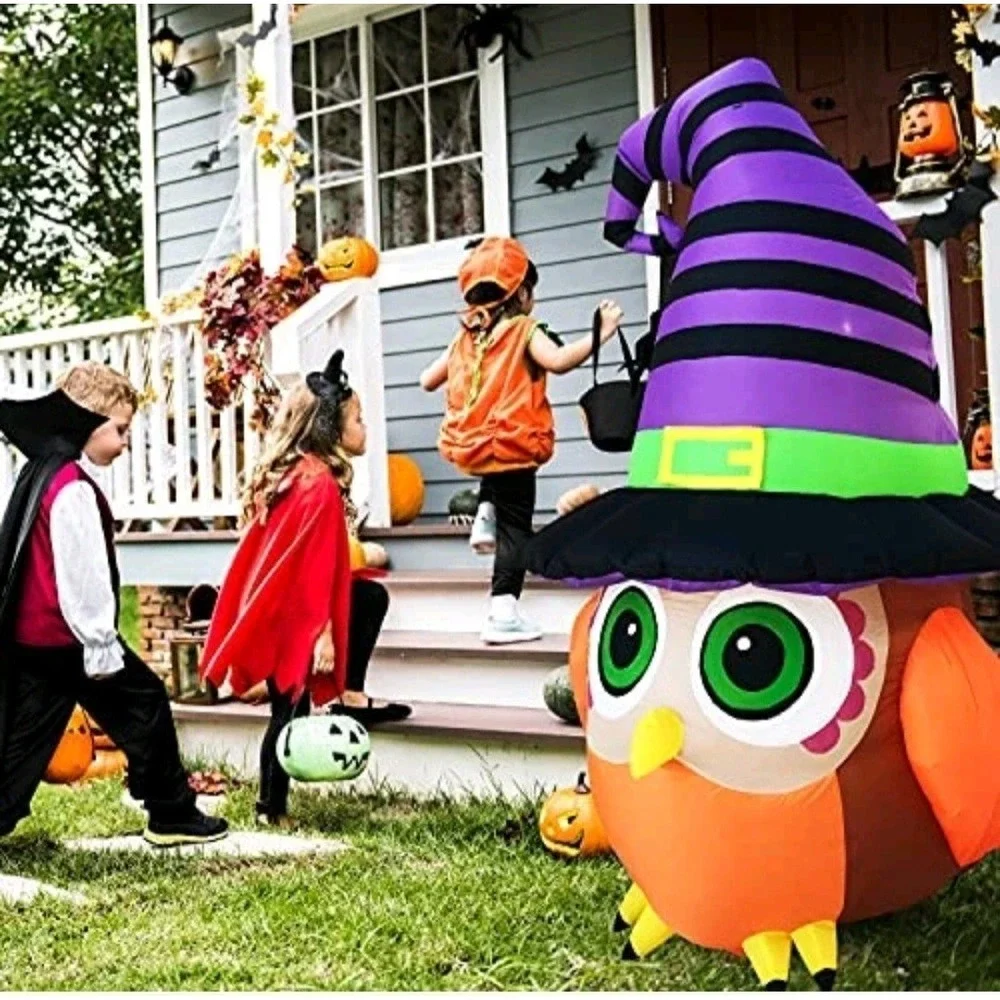 Halloween Inflatable Hootie‎ The Wizard Owl Outdoor 6 Ft Tall W/Box Happy Things - Picture 2 of 7